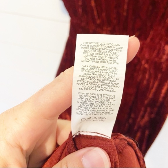 CAbi | Crimson Red Crushed Velvet Bohemian High/Low Midi Dress Size XS - Picture 6 of 9